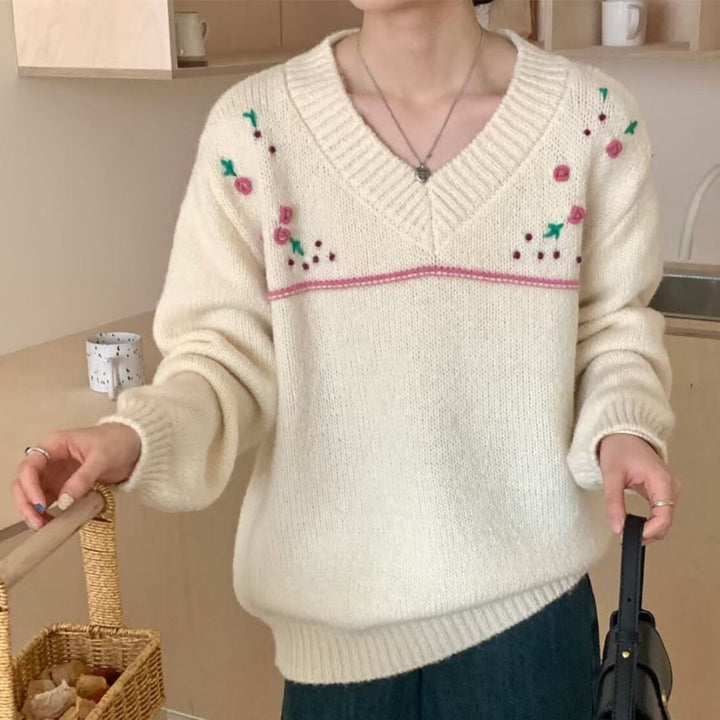 【tops】Vネックニットセーター　M27122