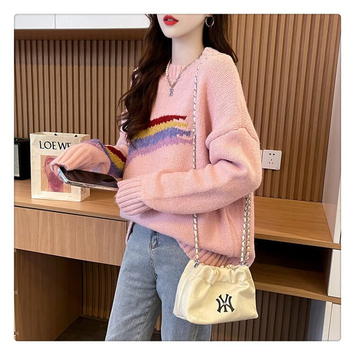 【tops】クルーネックニットセーター　M18542