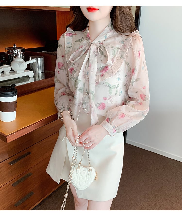 【tops】柔らかくて優しい印象スウィートシャツトップス　M17390
