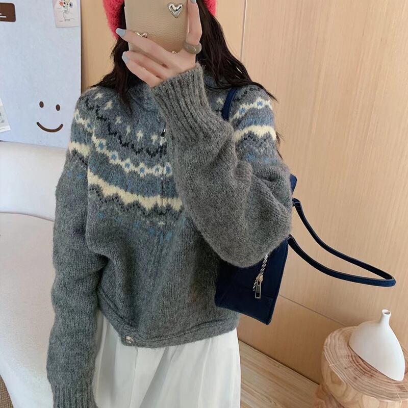 【outer】ファスナーニットカーデ　M29056