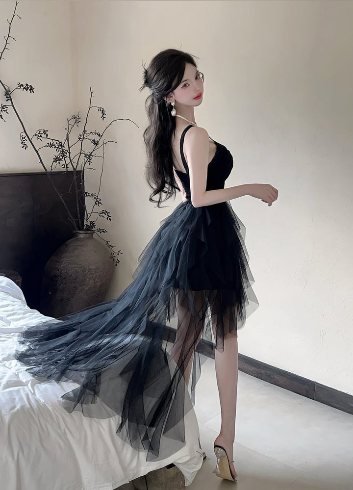 【dress】イレヘムチュールキャミワンピース Q7575