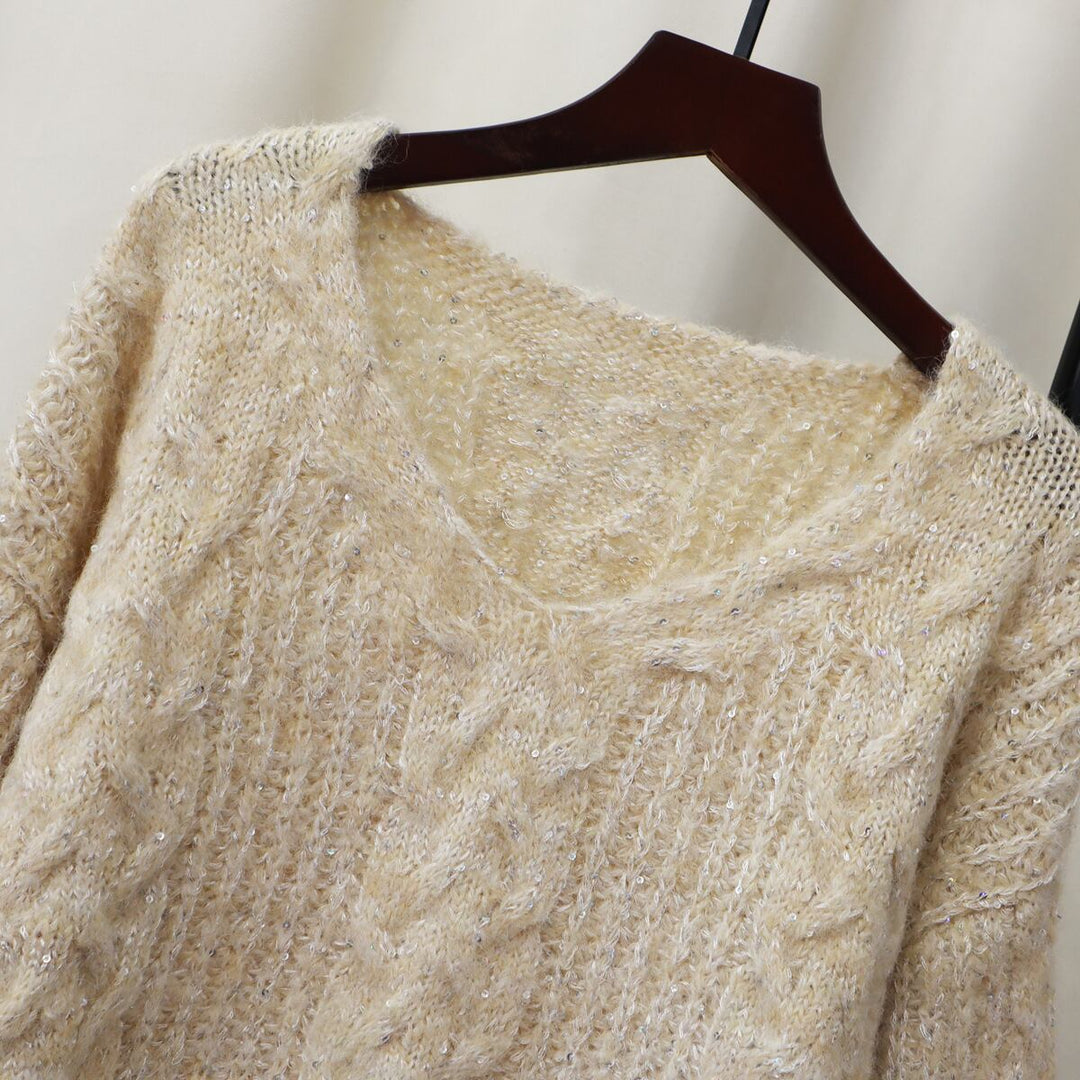 【tops】スパンコールニットセーター　M29332