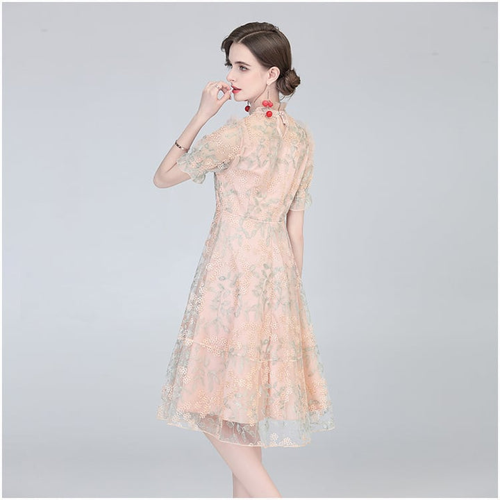 【dress】知的で品の良い♡エレガントレースワンピース　M17444