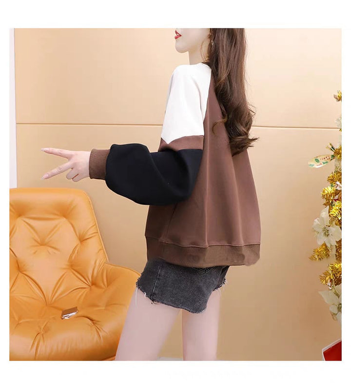 【tops】話題沸騰中カジュアル切り替えパーカー　M17549