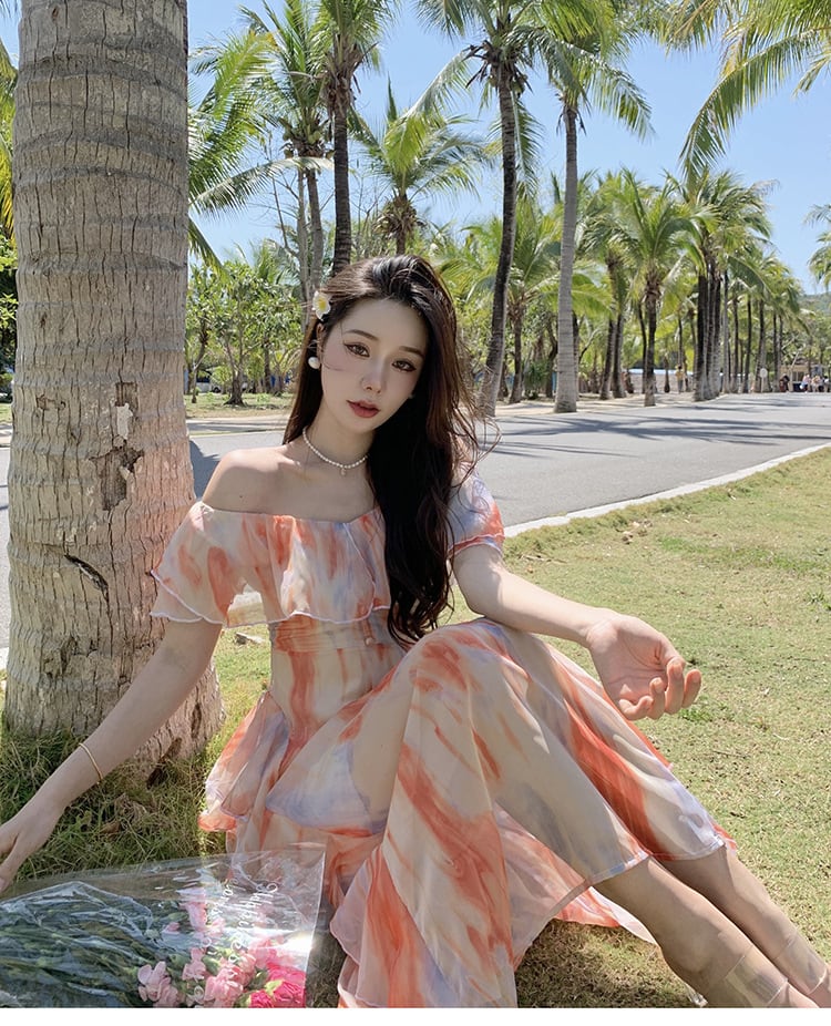 【dress】お洒落旅行スウィート不規則 イレギュラーワンピース　M16762