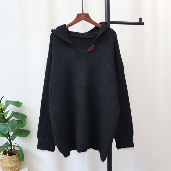 【tops】フード付きニットセーター　M26598