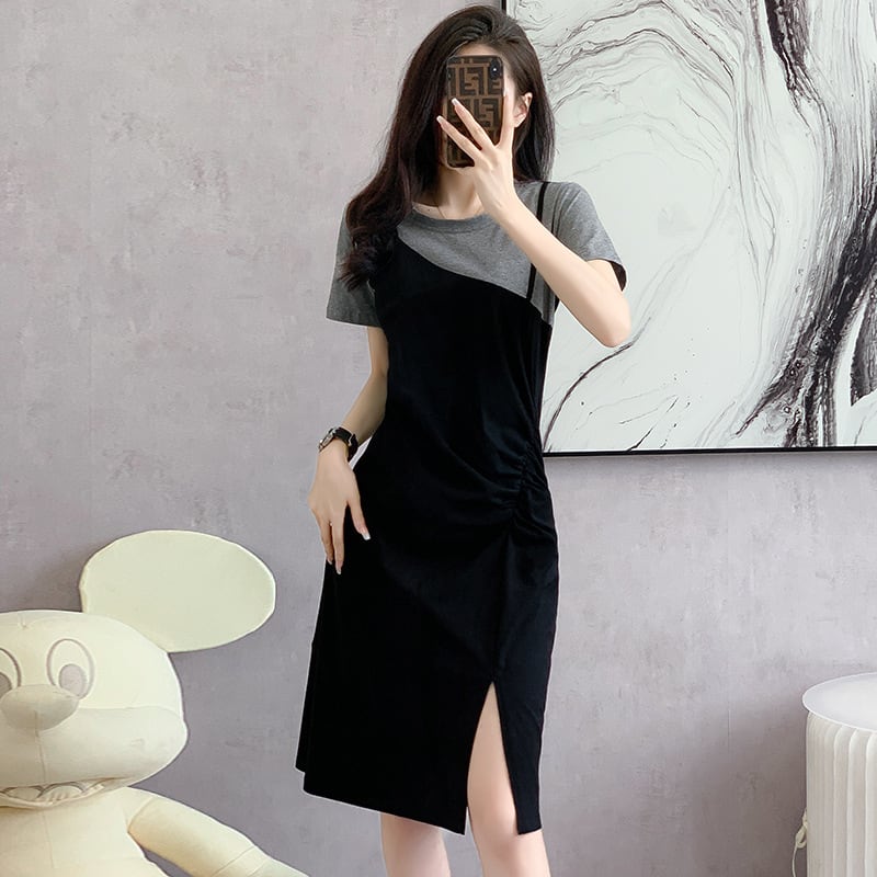 【dress】目立つ！カジュアルTシャツワンピースゆったり　M17225