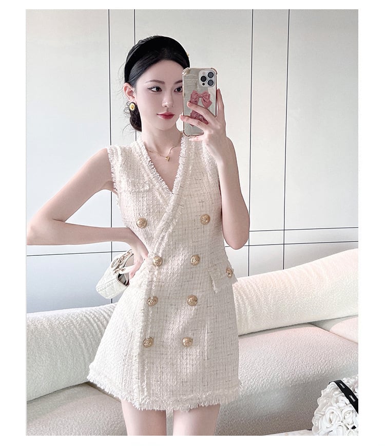 【dress】気質溢れる エレガントノースリーブワンピース　M17190