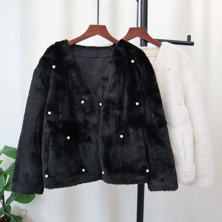 【outer】パールショートファーコート　M27170