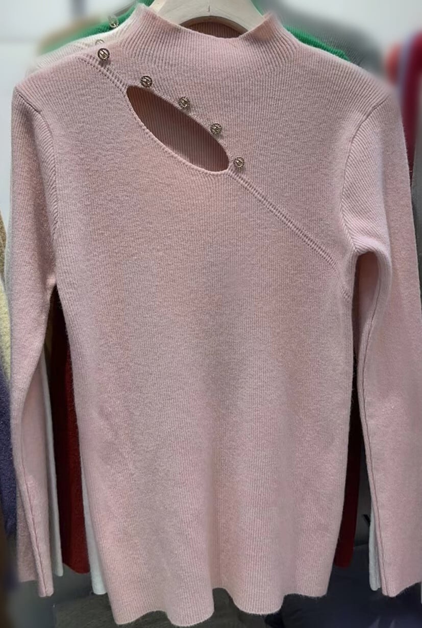【tops】カットワークニットトップス　M26781