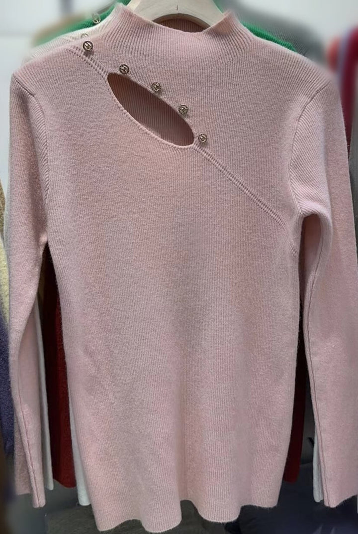 【tops】カットワークニットトップス　M26781