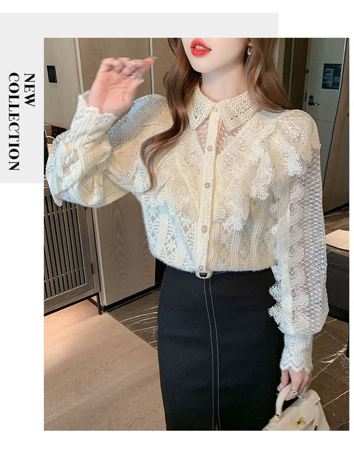 【tops】レースシャツトップス　M29262