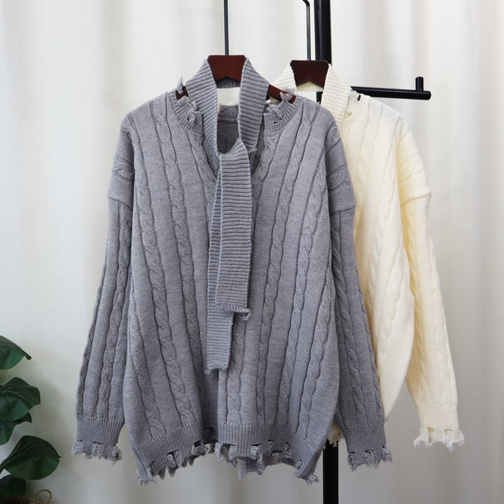 【tops】不規則 イレギュラーニットセーター　M28597