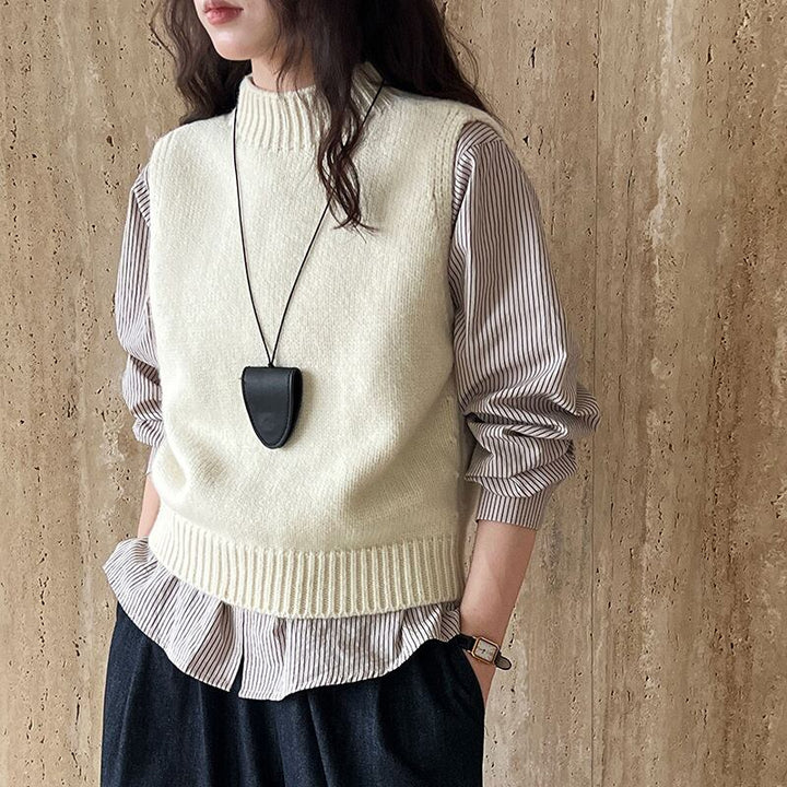 【outer】バックオープンニットベスト Q7096