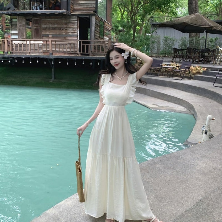 【dress】フリルバックレスワンピース　M24947