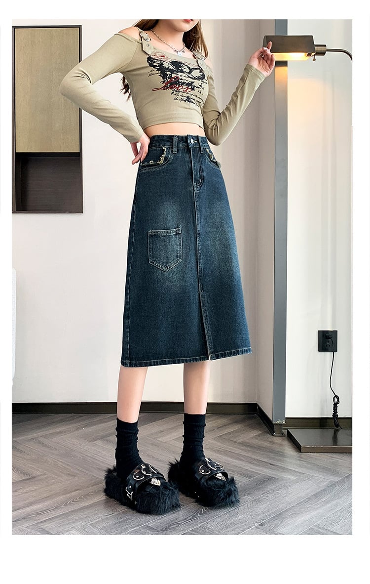【bottoms】デニムスカート　M29384