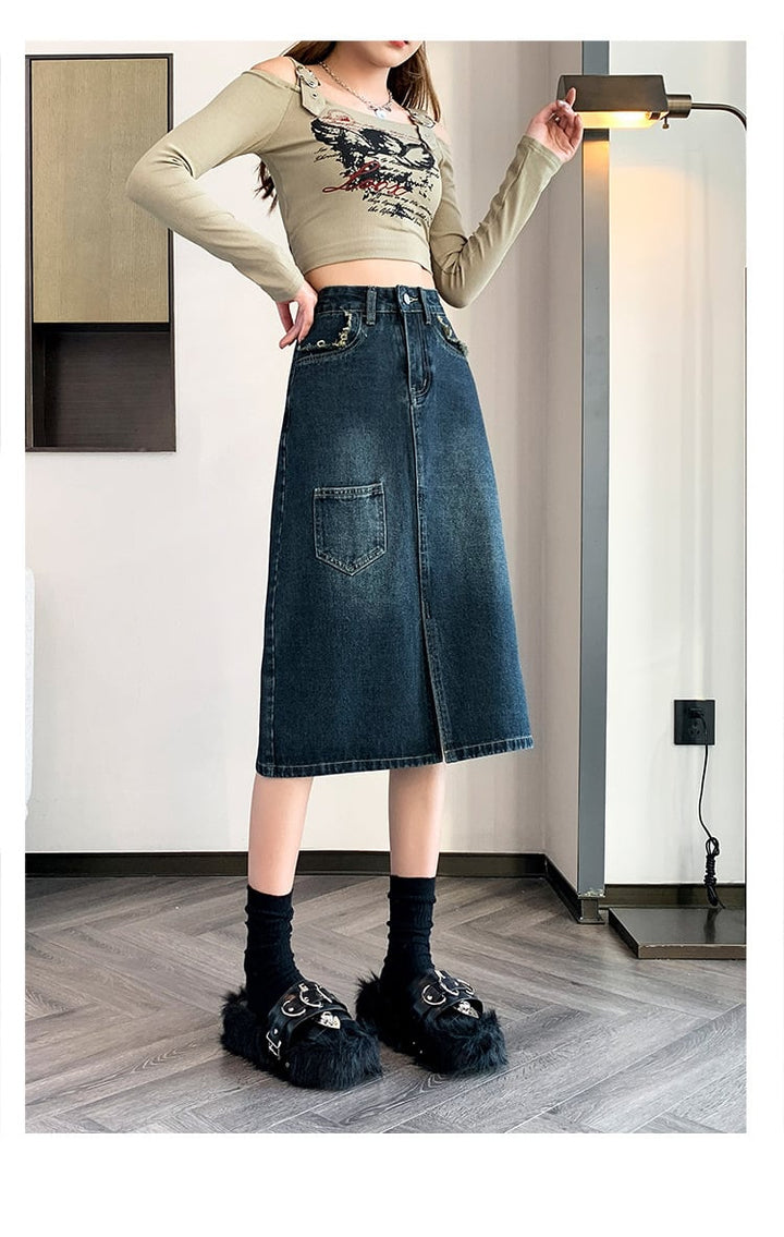 【bottoms】デニムスカート　M29384