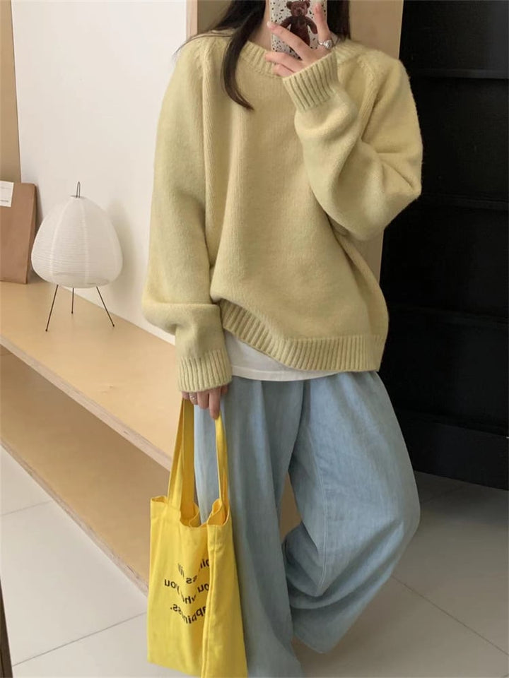 【tops】無地ニットセーター　M27252