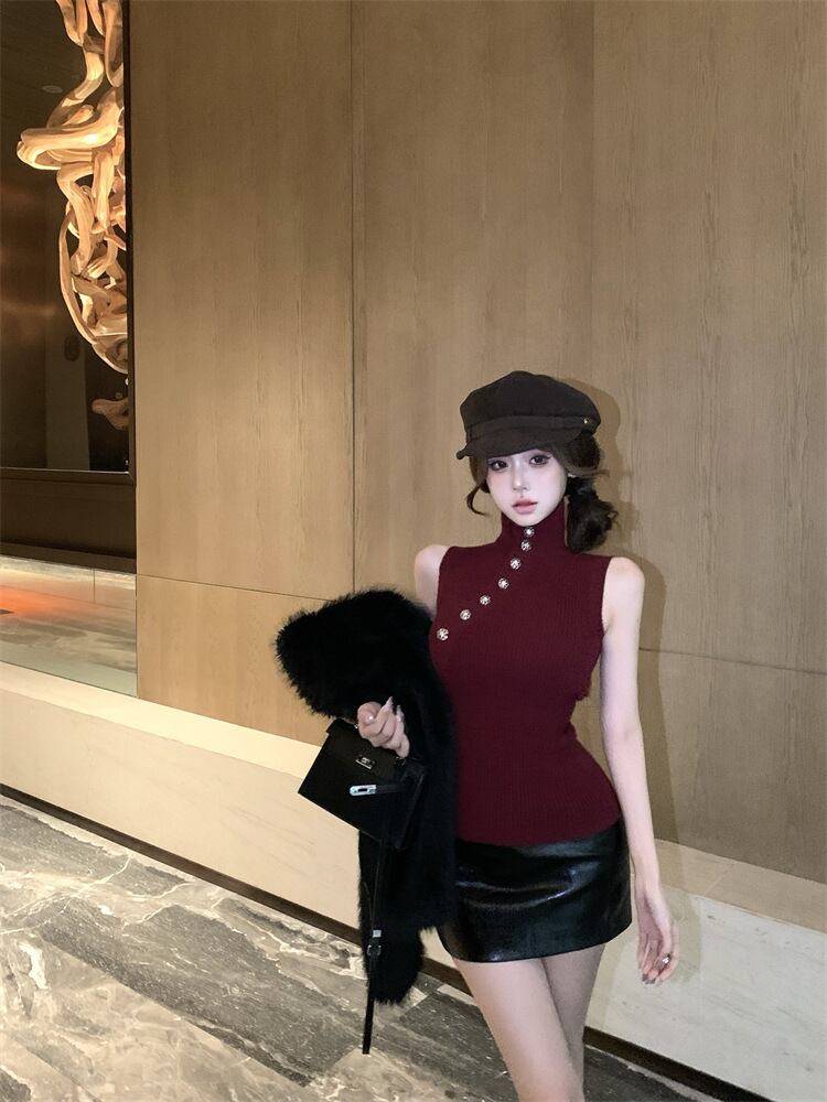 【tops】ノースリーブニットトップス　M28540