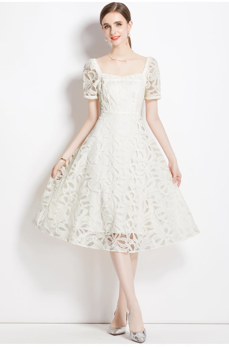 【dress】高級感 エレガントレースデートワンピース　M17141