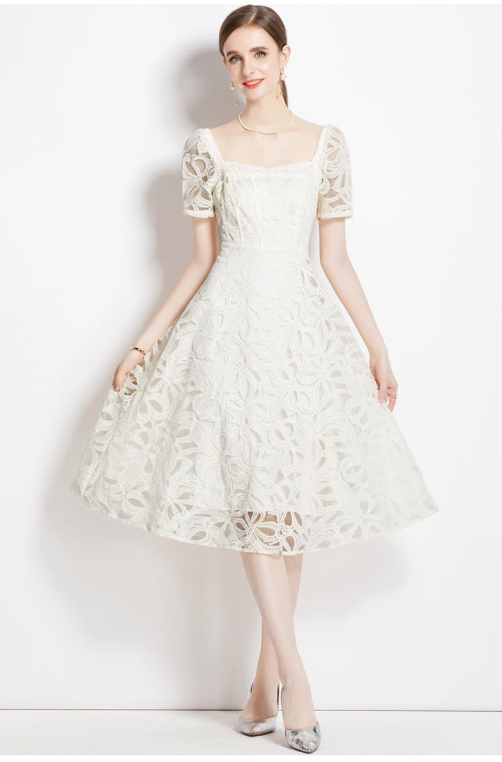 【dress】高級感 エレガントレースデートワンピース　M17141