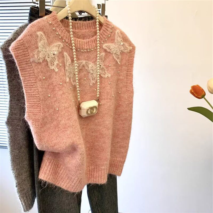 【tops】クルーネックニットベスト　M29091