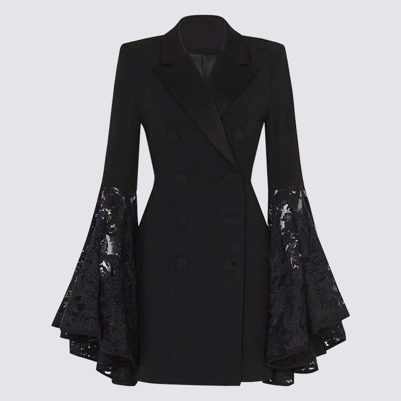 【outer】レースフレアスリーブスーツジャケットワンピース　N2075