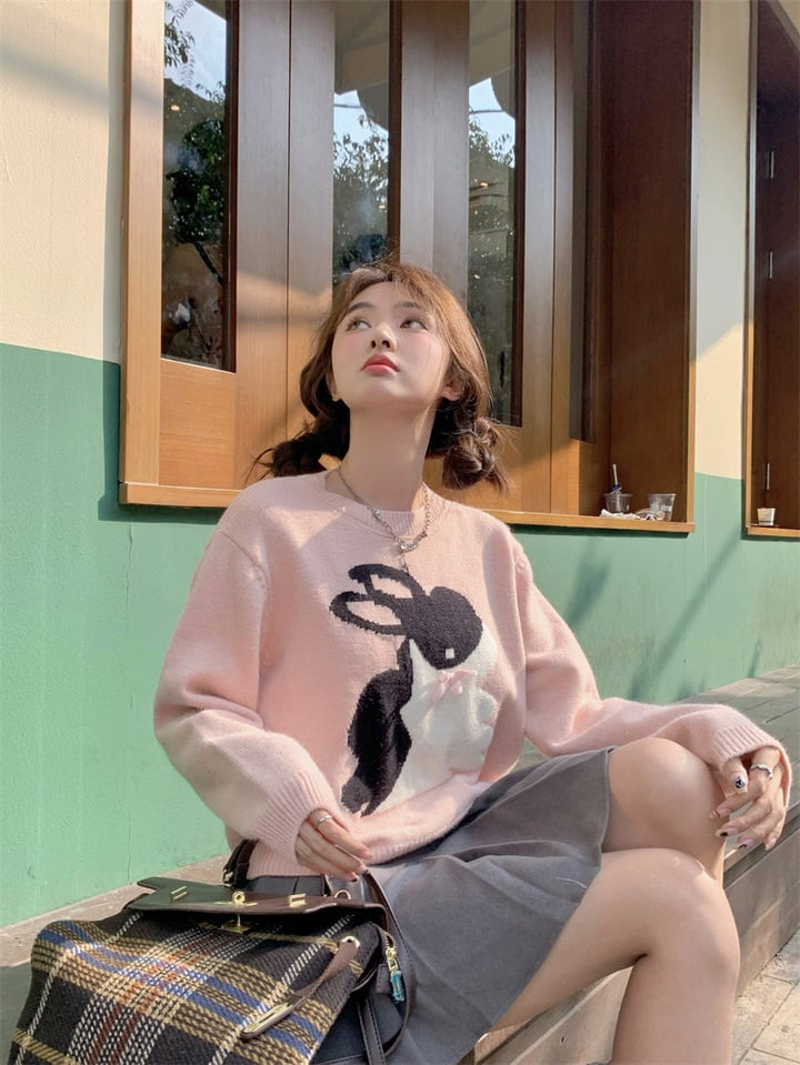 【tops】クルーネックニットセーター　M18385