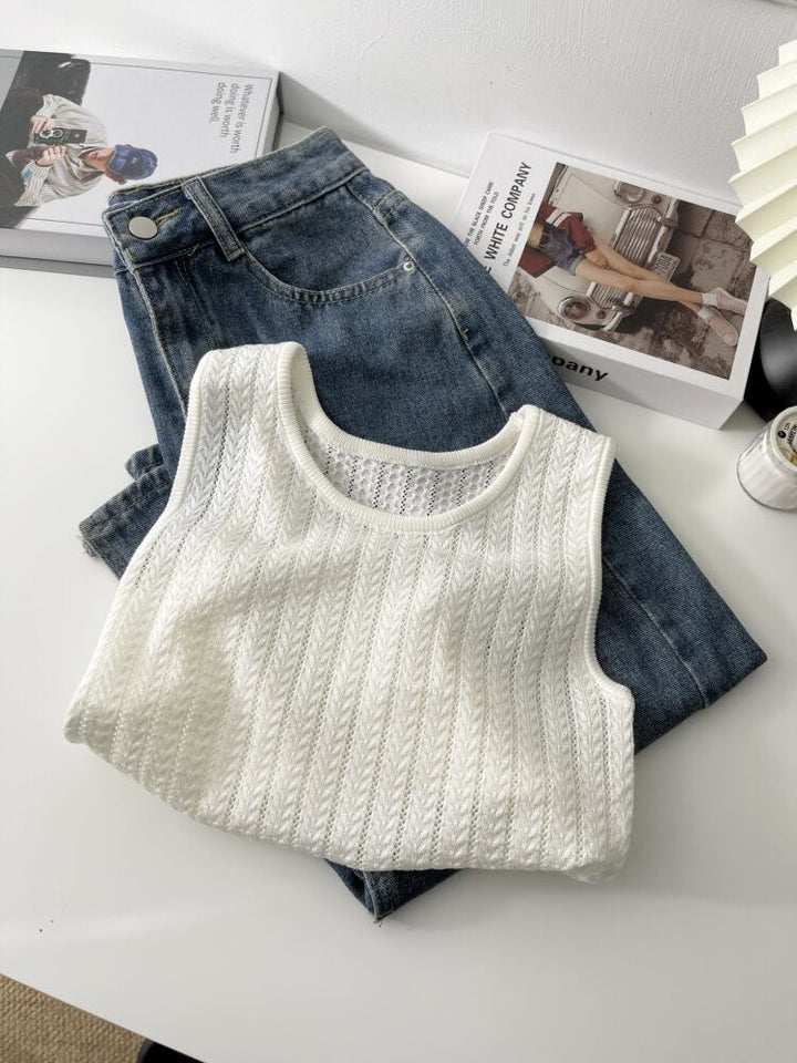 【tops】ニットノースリーブトップス　M29941