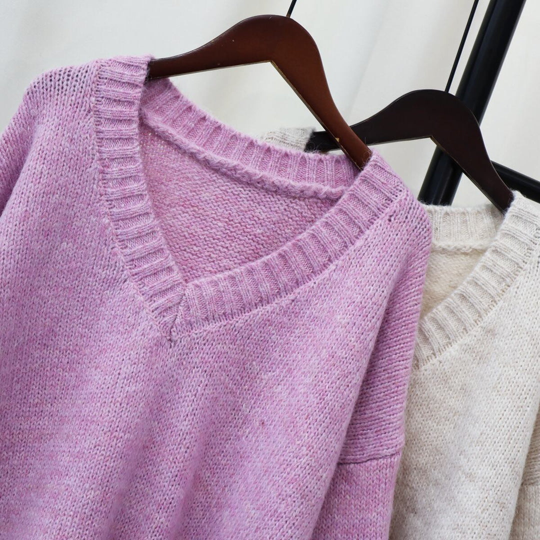 【tops】Vネックニットセーター　M18658