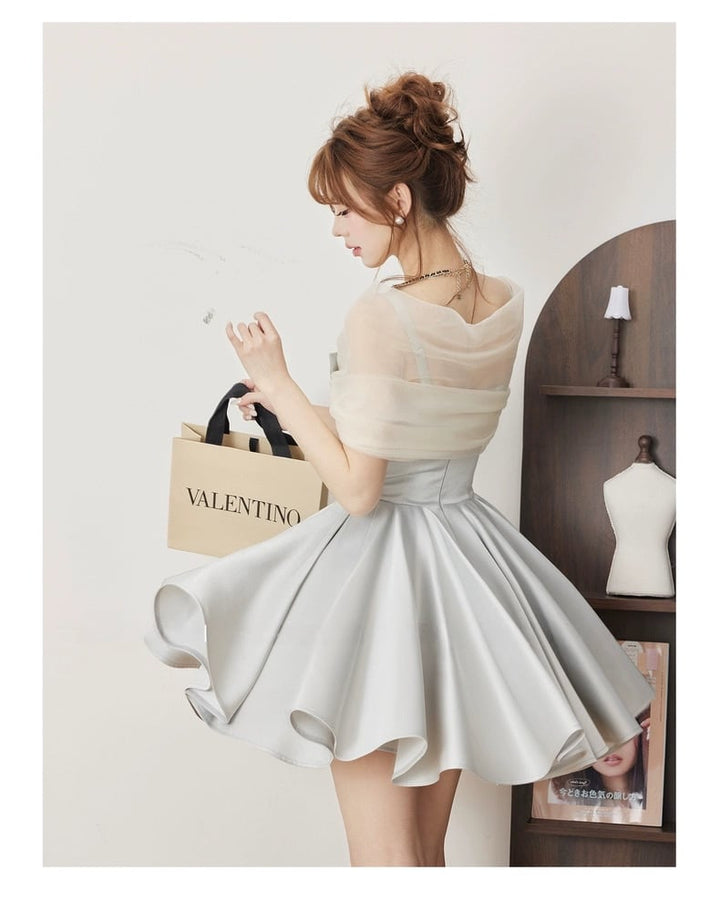【dress】チュールリボンミニワンピース　N3565
