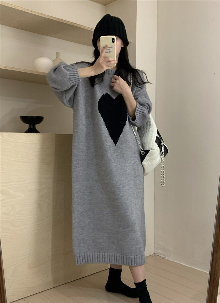 【dress】ハート柄ニットワンピース 　N2240