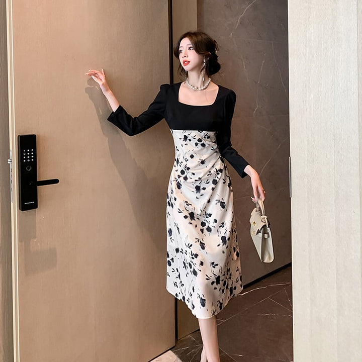 【dress】高級感 chicエレガント切り替えデートワンピース　M17481