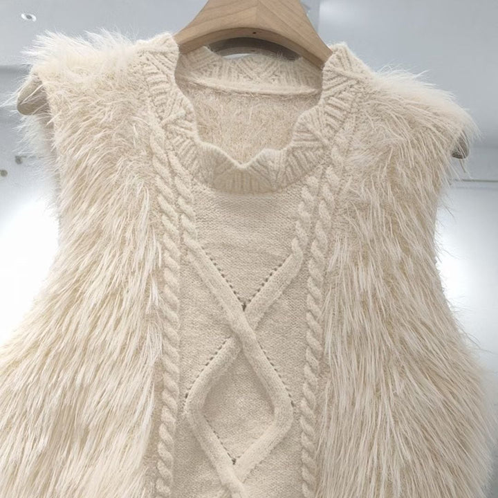【tops】ノースリーブニットプルオーバー　M17682