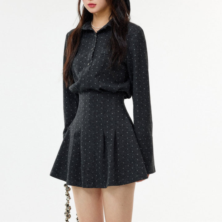 【dress】ドット柄ミニワンピース　N3483