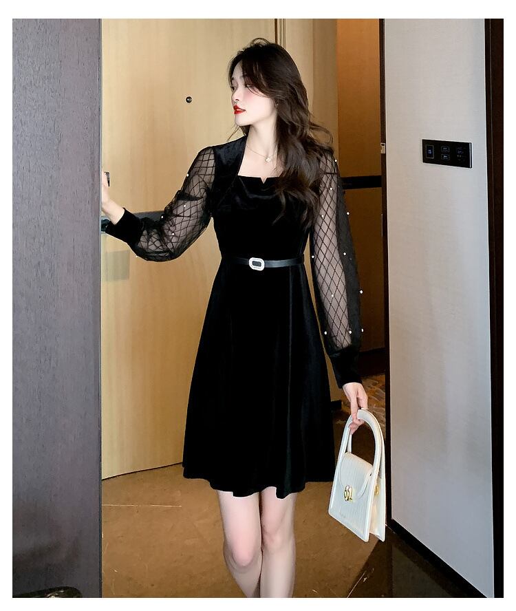 【dress】女子力アップエレガント切り替えデートワンピース　M17605