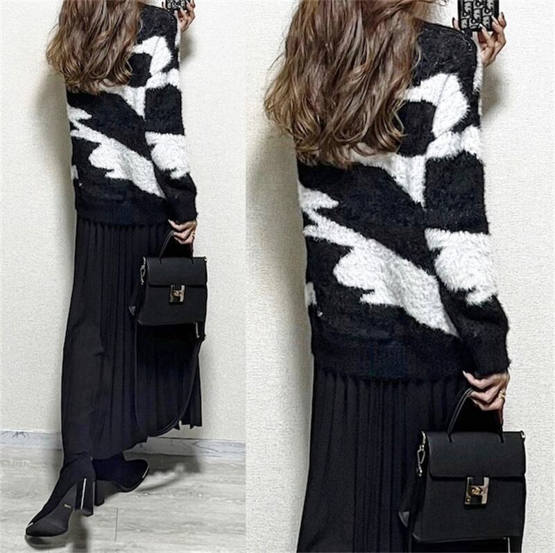 【tops】クルーネックニットセーター　M18449