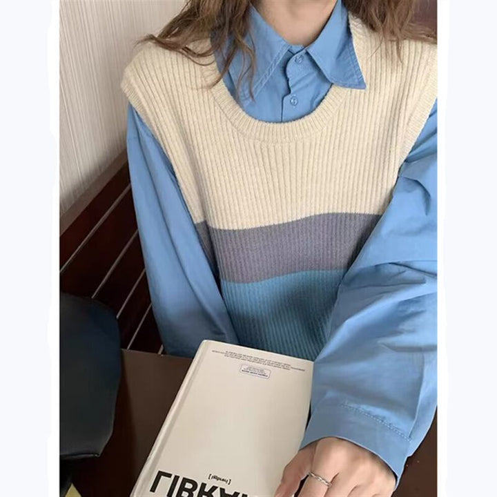 【tops】クルーネックニットベスト　M18830