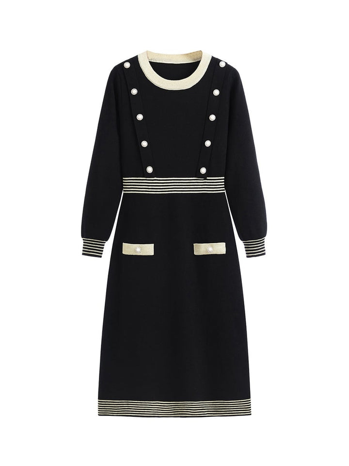 【dress】好感度UPエレガントニットワンピース着瘦せ　M17467