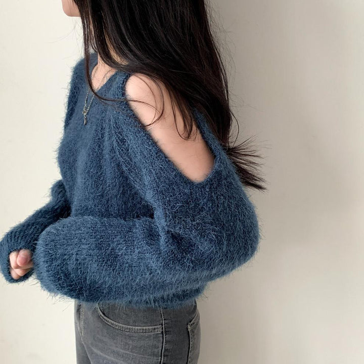 【tops】オフショルダーニットセーター　M26349