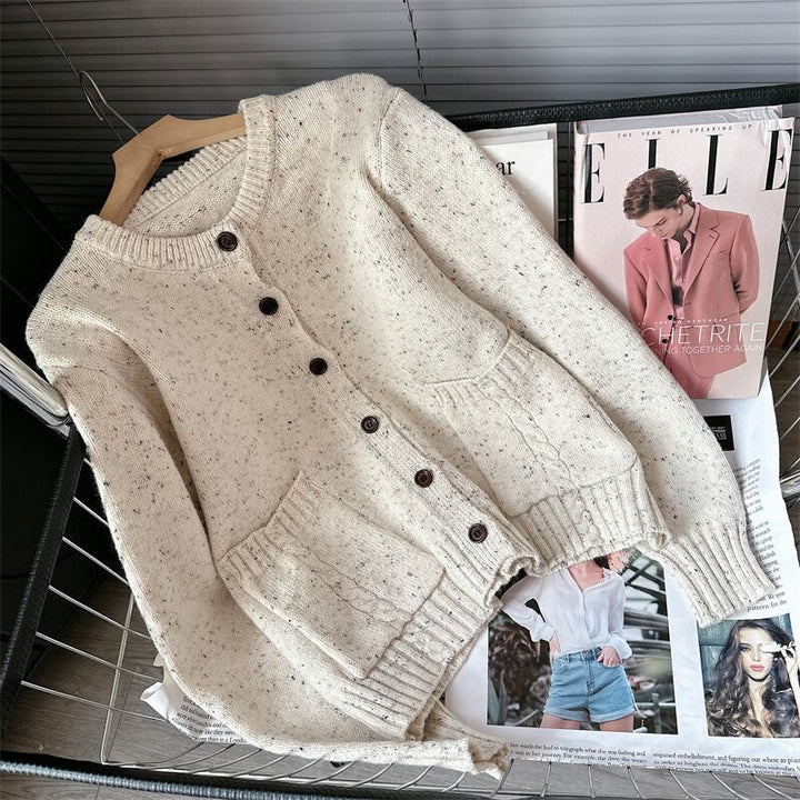 【outer】クルーネックニットカーデ　M18878