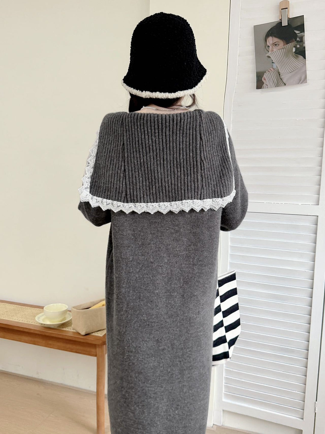 【dress】セーラーカラーニットワンピース Q7770
