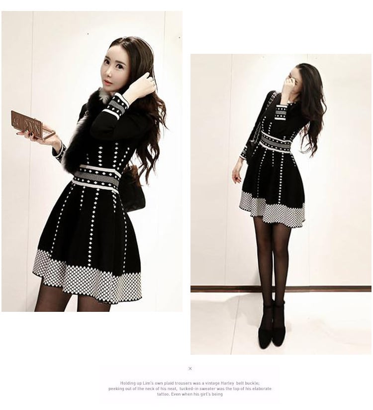 【dress】クルーネックニットワンピース　M17930