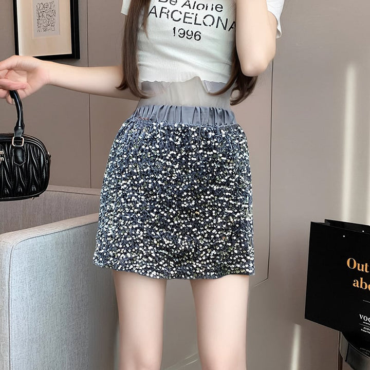 【bottoms】スパンコールスカート　M29385