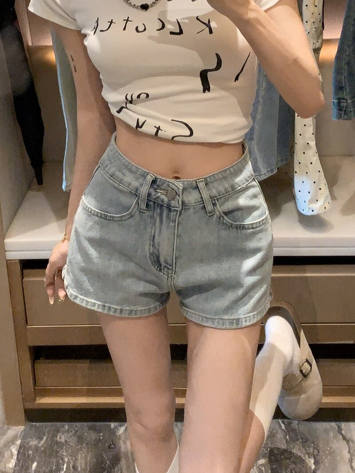 【bottoms】デニムショートパンツ　M29968