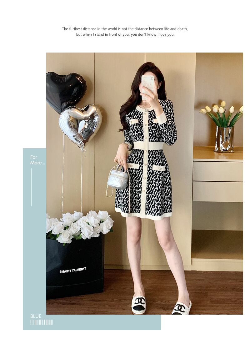 【dress】ジャカードニットワンピース　M28424