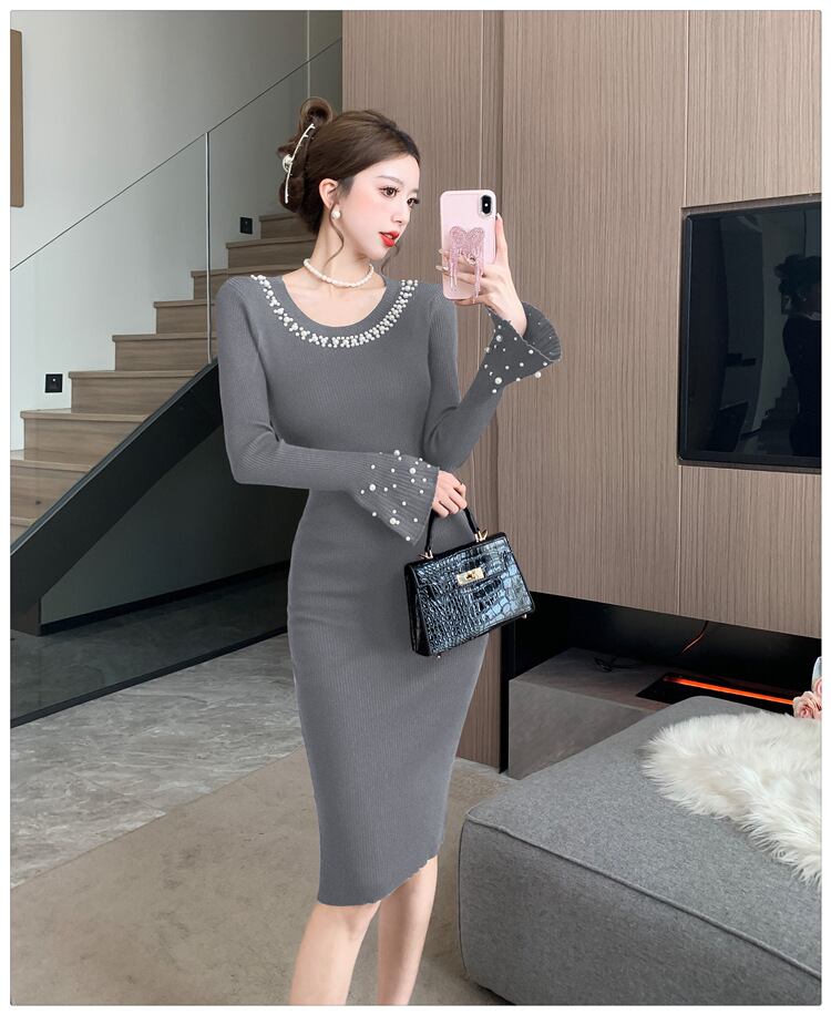 【dress】パールニットワンピース　M27070