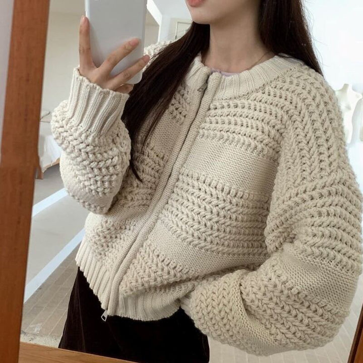 【outer】ニットカーディガン Q7149