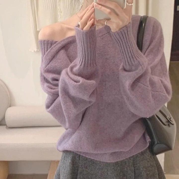 【tops】クロスネックニットトップス Q7826