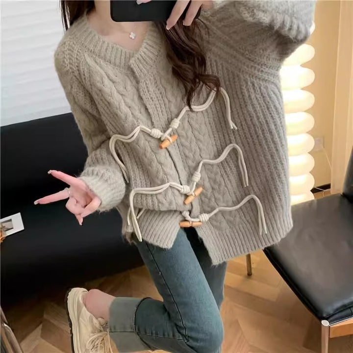 【outer】クルーネックニットカーデ　M18387